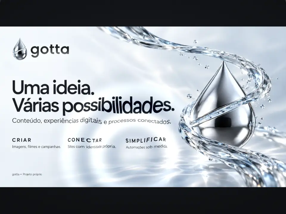 Imagem da campanha da Gotta com uma ondulação de água se abrindo a partir de um ponto.